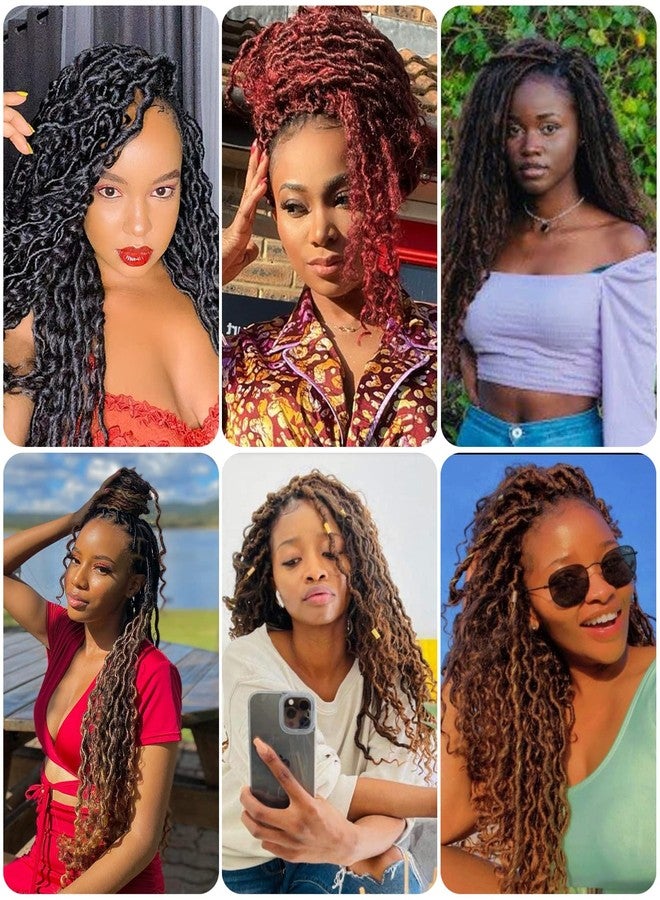 ايجو شعر كروشيه بطول 8 بوصات للنساء ذوات البشرة السمراء، 7 عبوات من شعر كروشيه Goddess Locs مع أطراف مجعدة، شعر قصير مُجهز مسبقًا على شكل حلقات صناعية (8 بوصات، 1B) - Image 5